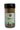 A glass jar with a black lid labeled Smokin’ Ed’s Simmering Seafood Seasoning. The label shows blue and yellow text, blue flames, and the brown blend inside offers hints of New England seafood flavor.