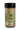 A clear spice jar with a black lid labeled Smokin' Ed's Spicy Garlicious. The green label with white and yellow text and flame graphics highlights this hot, garlicky seasoning. Inside is a tan, granular blend.