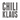 Bold, distressed gray text on a light background reads “CHILI KLAUS” in all capital letters, stacked in two lines.