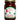 Mama Julie's Strawberry Rhubarb Jam comes in a 20 oz glass jar with a gold lid. The label has a cartoon chili pepper, palm trees, and reads "All Natural." This homemade jam is sweet, tart, and perfect for any occasion.